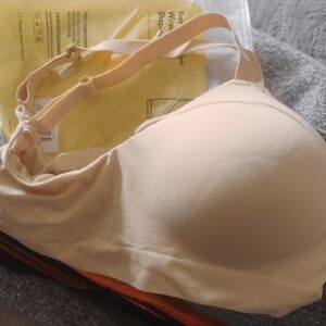 Cream Bra. Molded Cup Bra with Seamless Finish